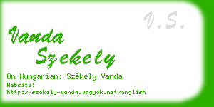vanda szekely business card